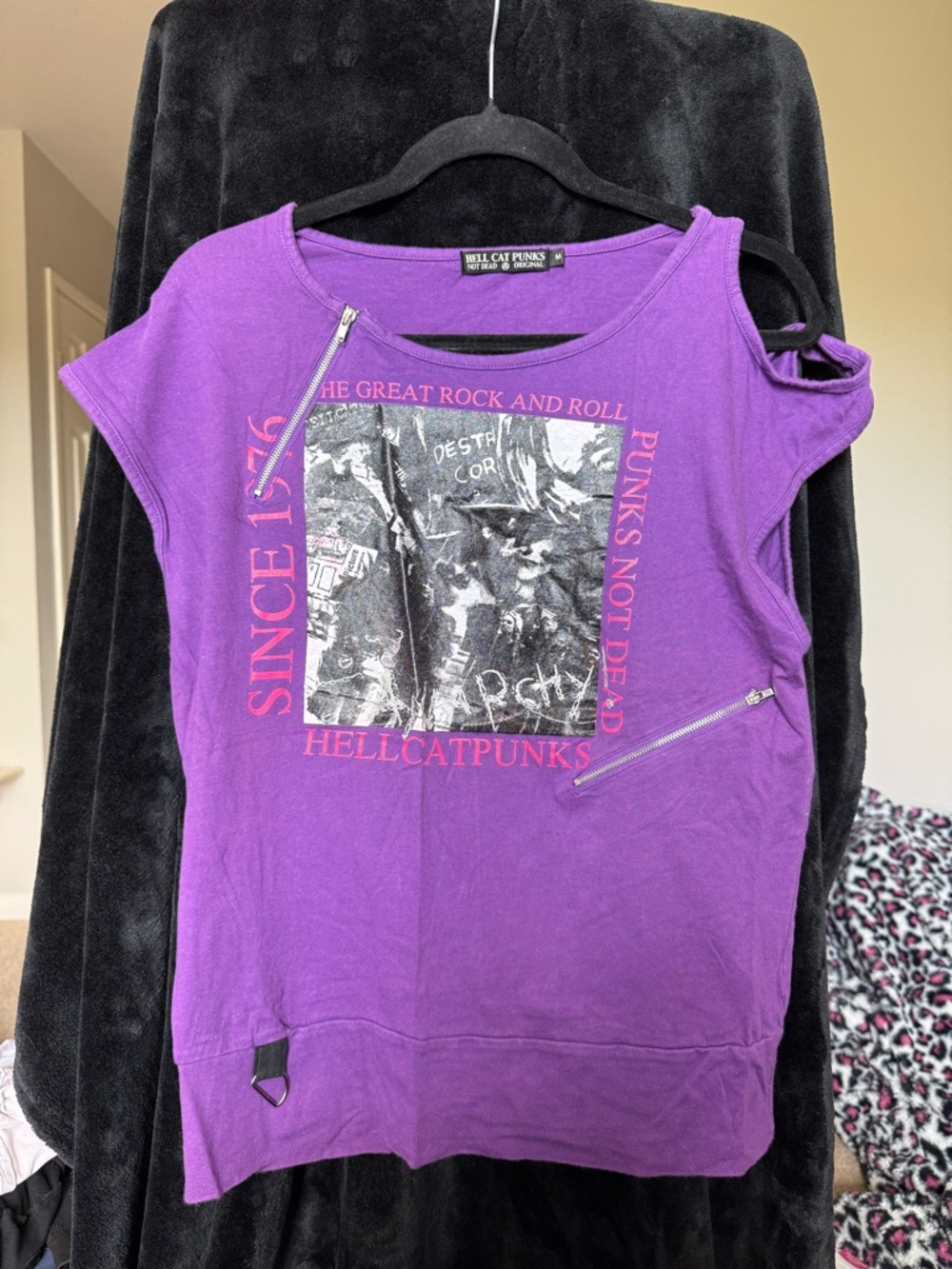 HELLCAT PUNKS! Tee Purple Punk Not Dead Graphic Shirt